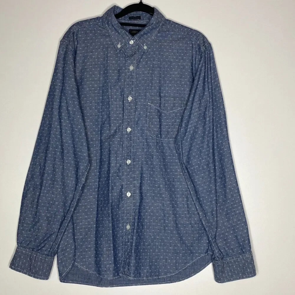 J. Crew Slim Fit Floral Button-Up Long Sleeve Shirt Men’s Size Medium